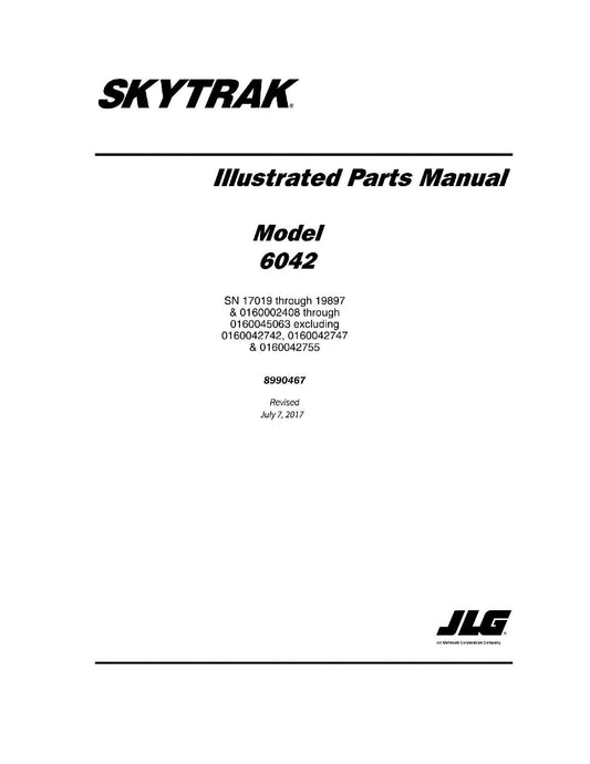 SKYTRAK 6042 Telehandler Parts Catalog Manual 0160002408-0160045063 17019-19897