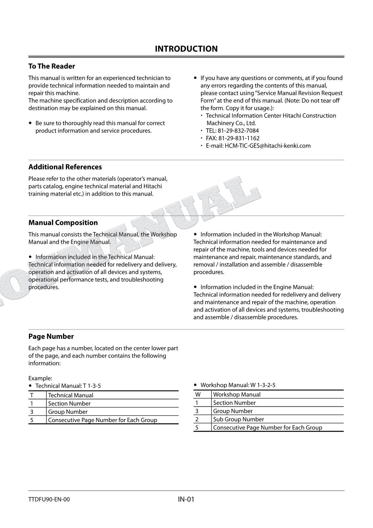 HITACHI ZX225US-5A ZX225USLC-5A Excavator Service Manual Troubleshooting