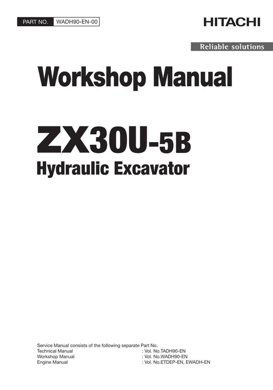 Hitachi ZX30U-5B Excavator Workshop Service Repair manual