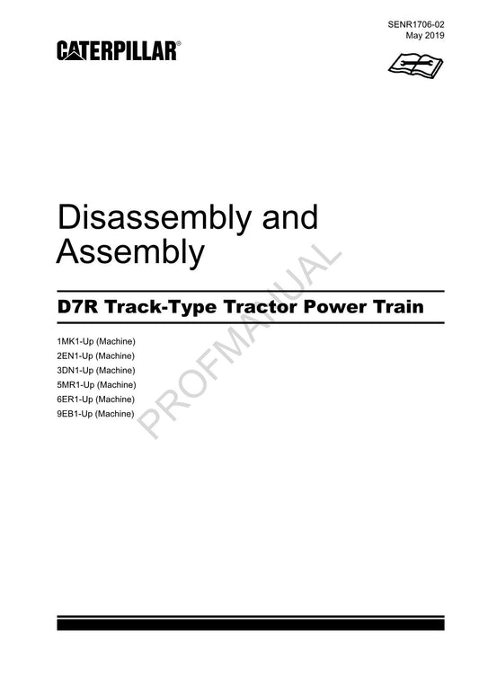 Caterpillar D7R Track Tractor Power Train Manual Disassembly Assembly SENR1706