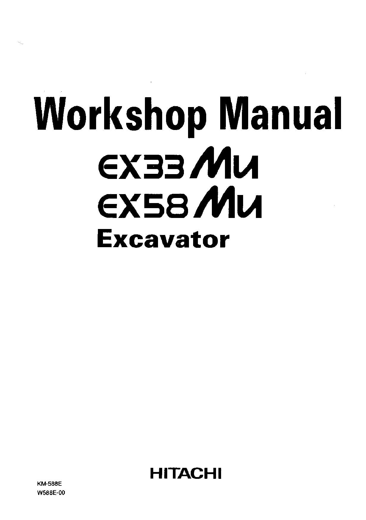 Hitachi EX33Mu EX55Mu Excavator Workshop Repair Service manual