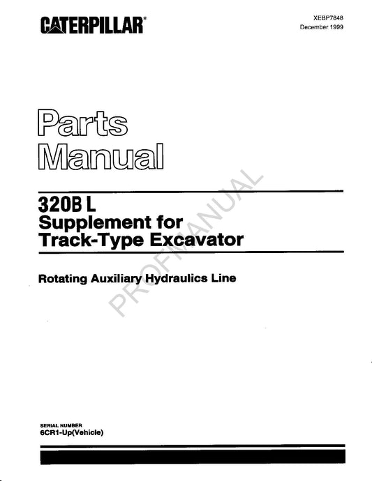 Caterpillar Cat 320B L Ergänzungshandbuch zum Ersatzteilkatalog für Raupenbagger