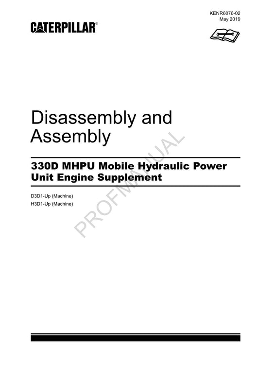 Caterpillar Cat 330D MHPU Engine Supplement Disassembly Assembly Manual