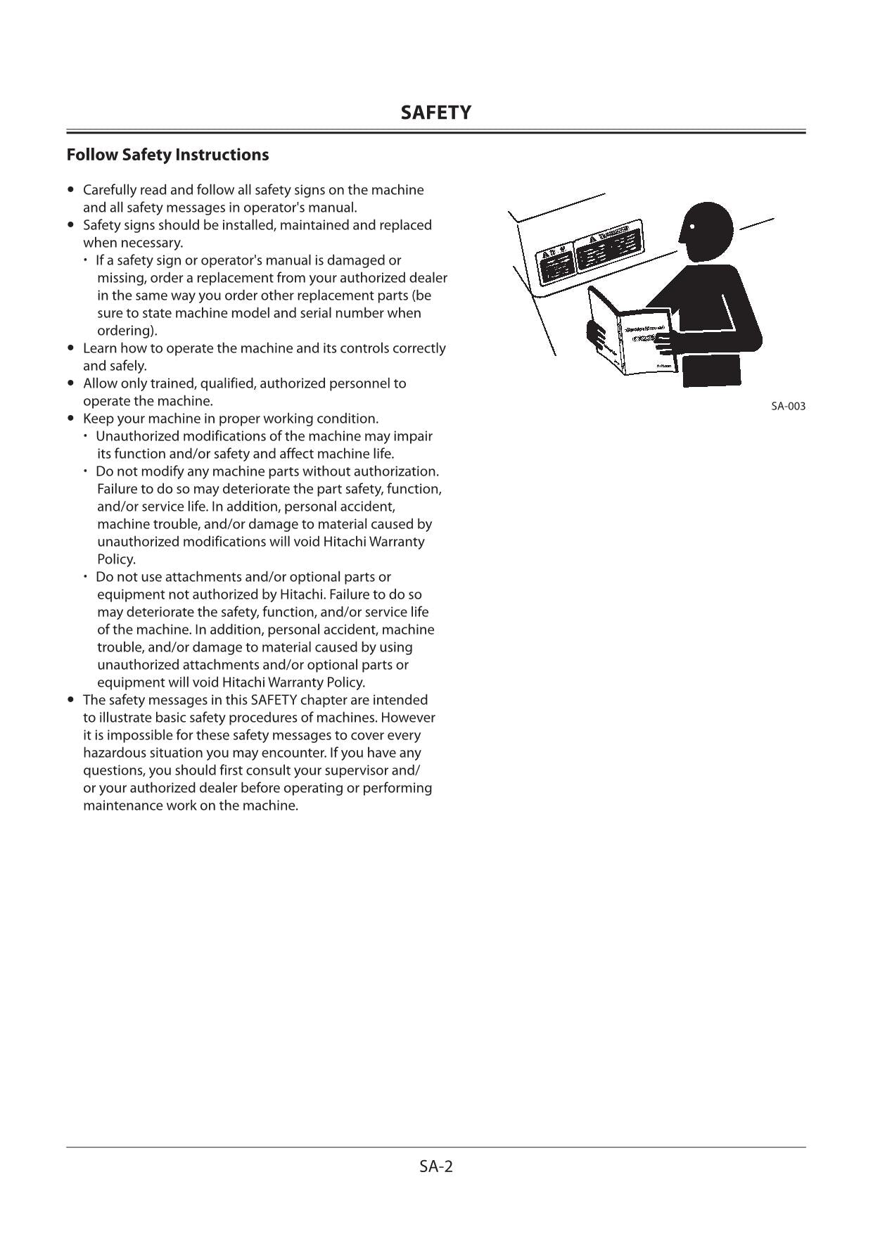 Hitachi ZX68USR-5A Excavator Workshop Service Repair manual