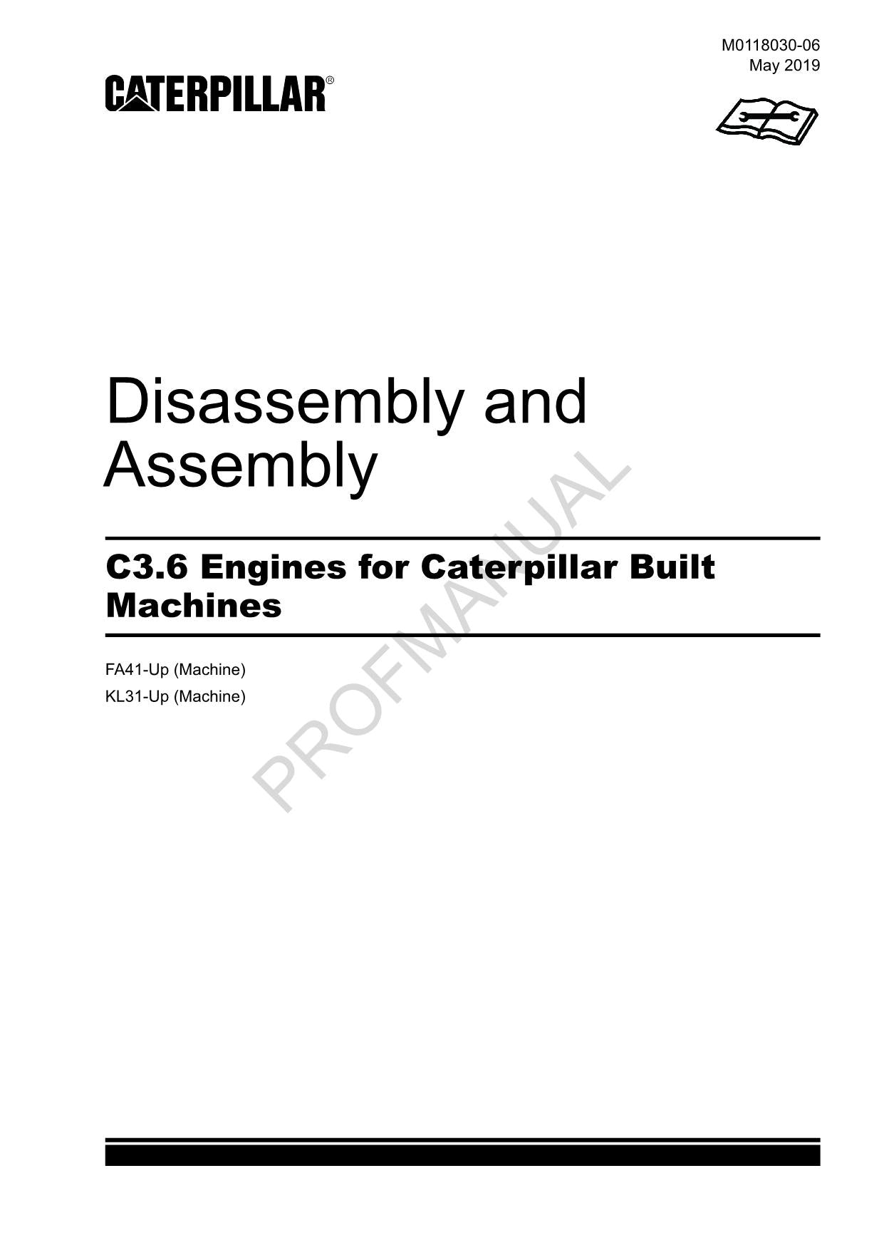 Caterpillar C3.6 Engine Disassembly Assembly Service Manual