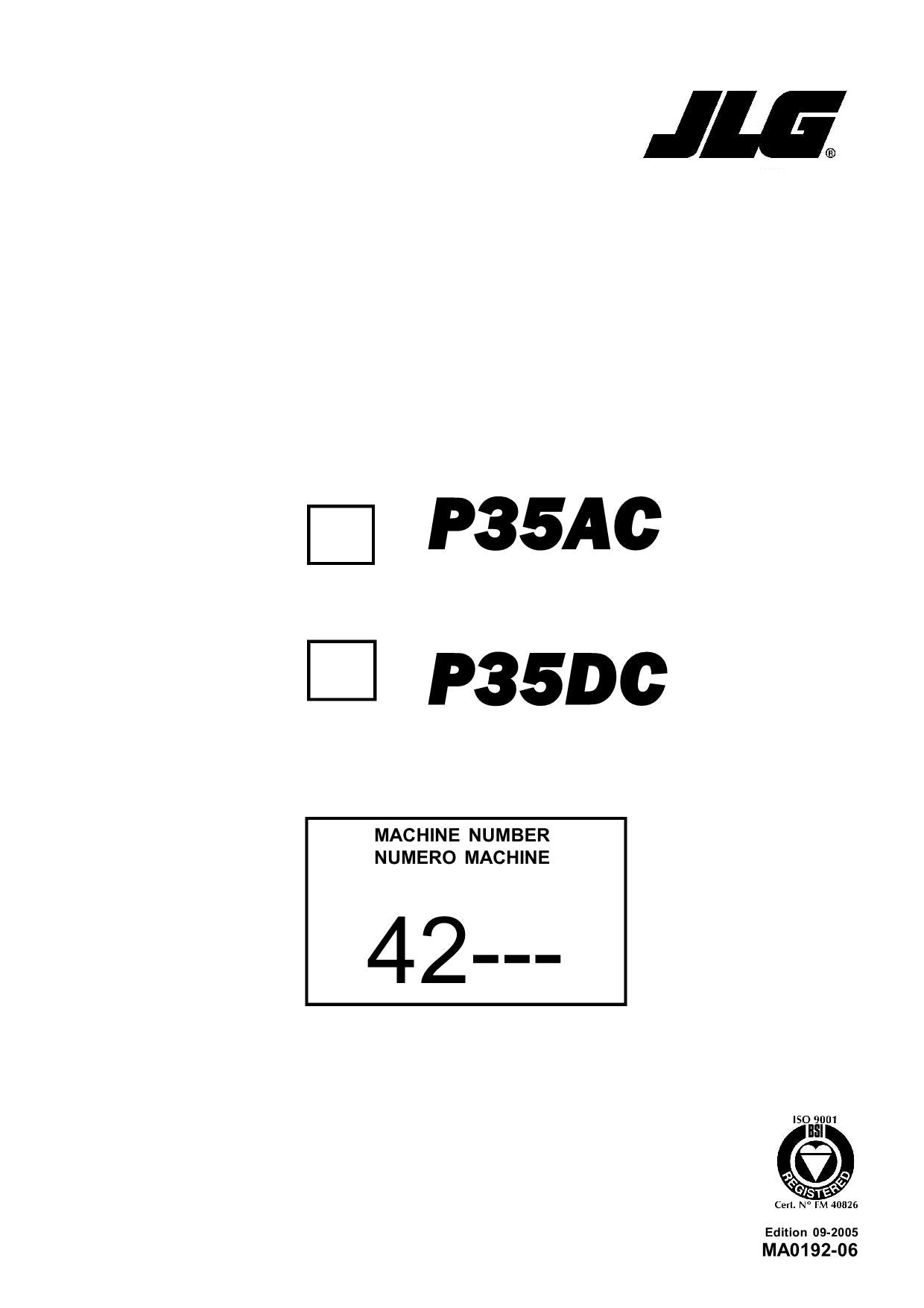 TOUCAN P35 Vertical Lift Parts Catalog Manual 42400-42403 Multi language