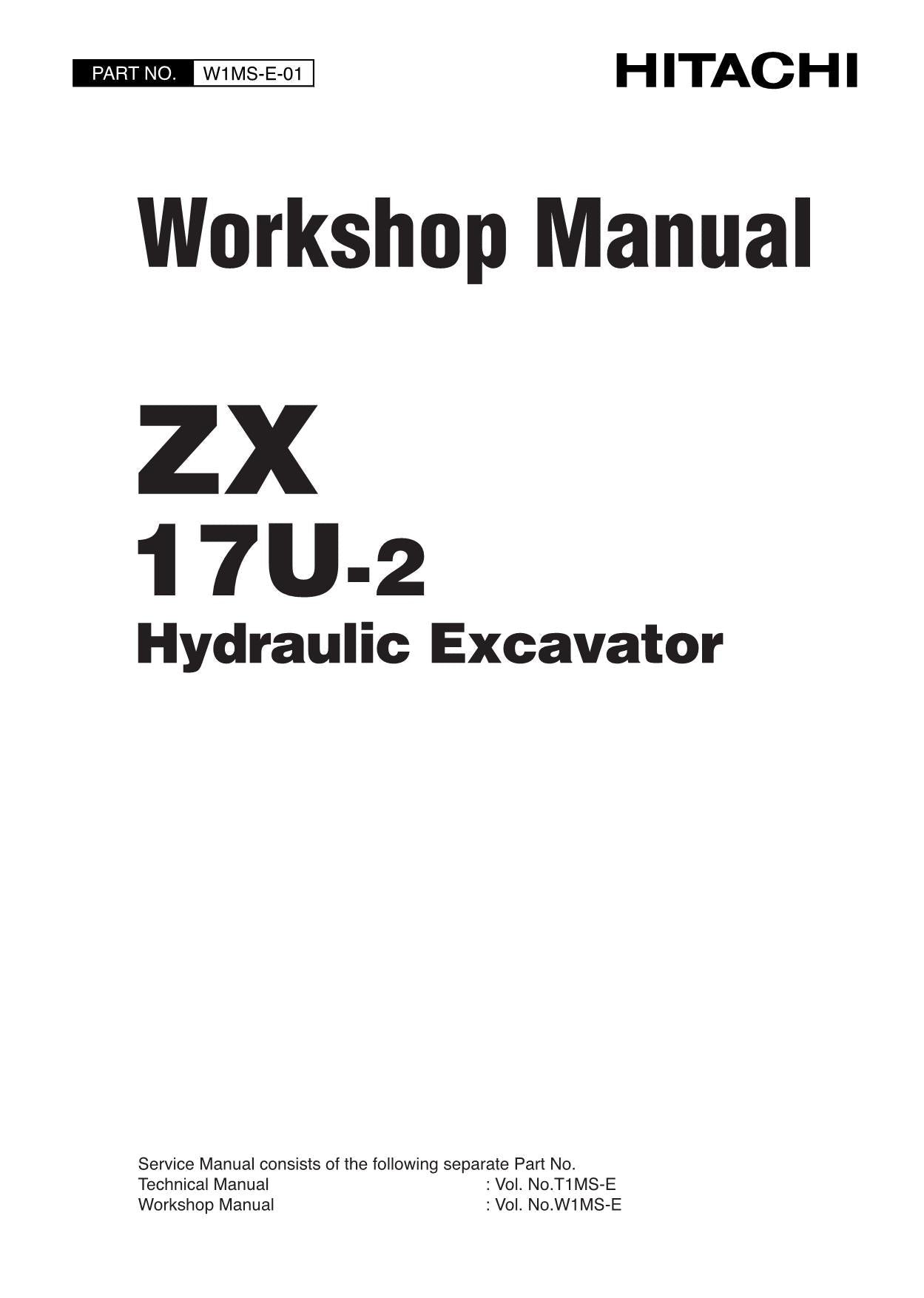 Hitachi ZX17U-2 Excavator Workshop Service Repair manual