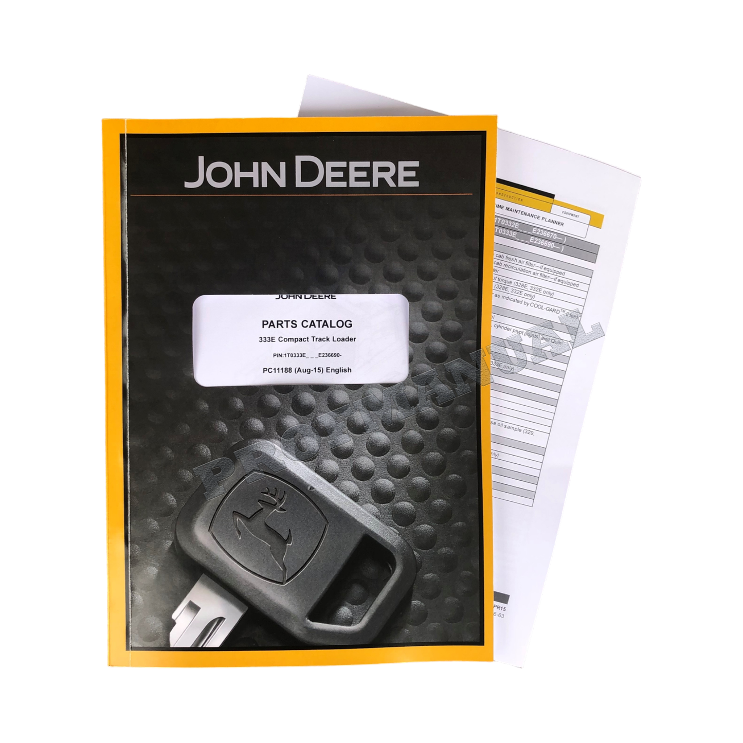 CATALOGUE DES PIÈCES DÉTACHÉES POUR CHARGEUSE COMPACTE SUR CHENILLES JOHN DEERE 333E + !BONUS! 