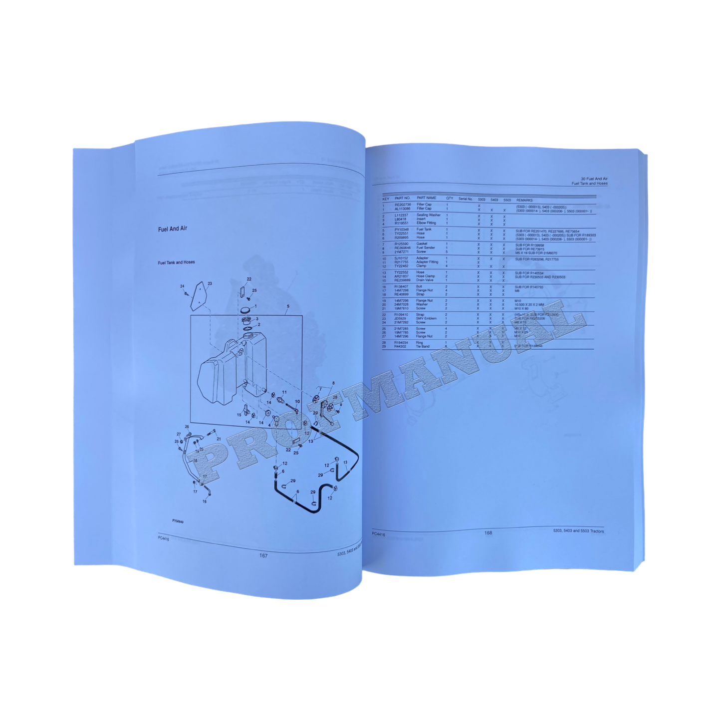 JOHN DEERE 5303 5403 5503 TRAKTOR TEILEKATALOGHANDBUCH #1 