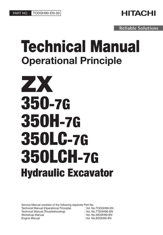 Hitachi ZX350-7G Excavator Operational Principle Service manual