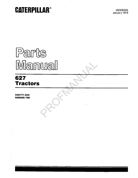 Caterpillar Cat 627 Tractor Parts Catalog Manual