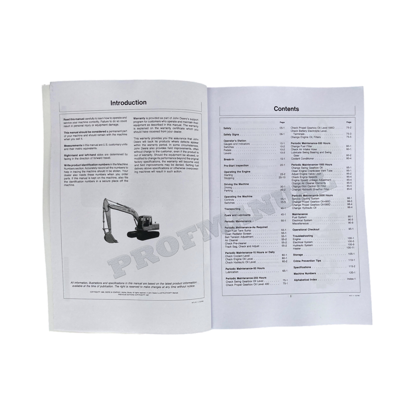 JOHN DEERE 490D 590D EXCAVATOR OPERATORS MANUAL