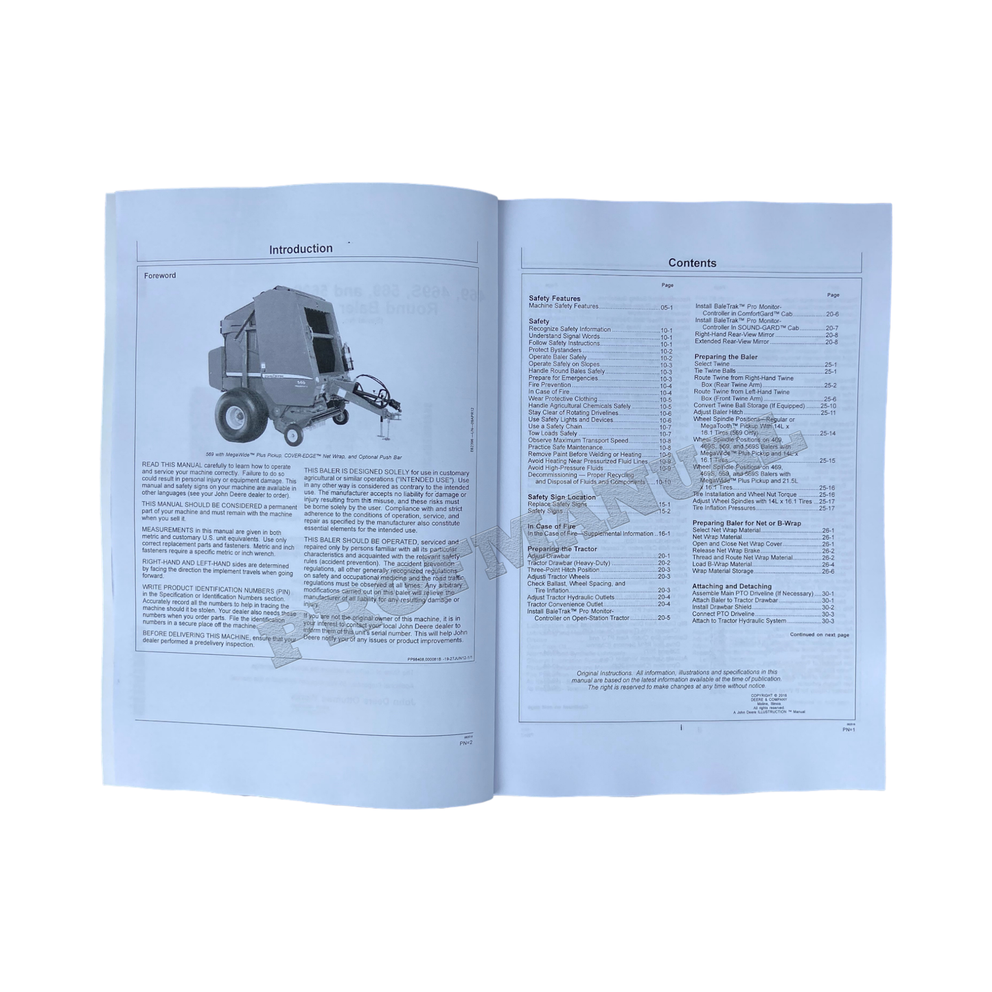 JOHN DEERE 469  469  569  569 SILAGE BALER OPERATORS MANUAL