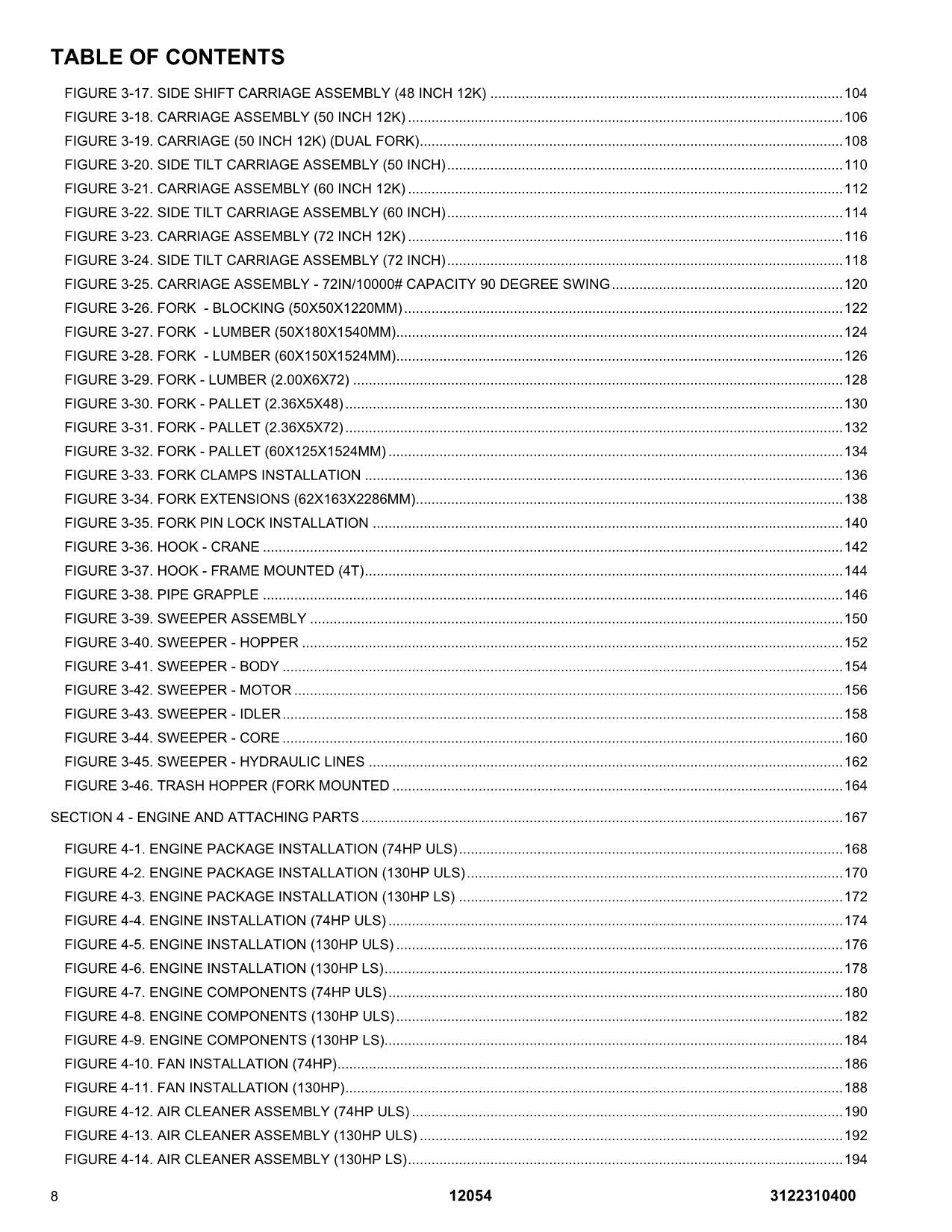 SKYTRAK 12054 Telehandler Parts Catalog Manual