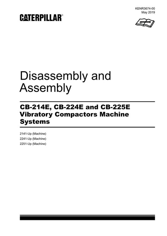 Caterpillar CB-214E CB-224E Compactor Disassembly Assembly Service Manual