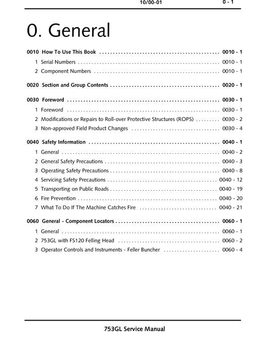 JOHN DEERE 753GL TRACKED FELLER BUNCHER SERVICE REPARATURHANDBUCH