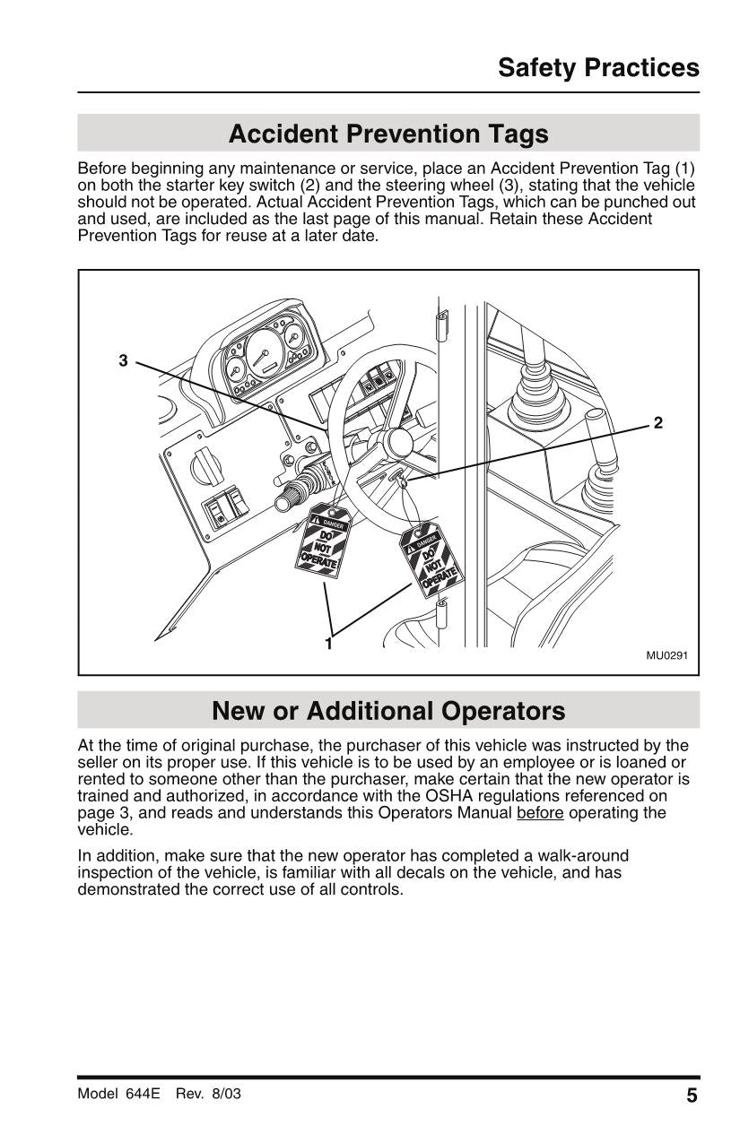 SKYTRAK 644E-38 Telehandler Maintenance Operation Operators Manual