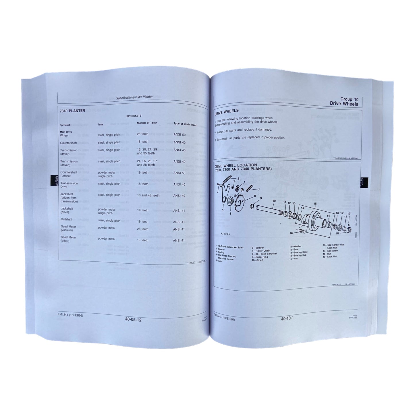 JONH DEERE 7200 7240 7300 7340 MAXEMERGE 2 PFLANZMASCHINE SERVICEHANDBUCH TM1344