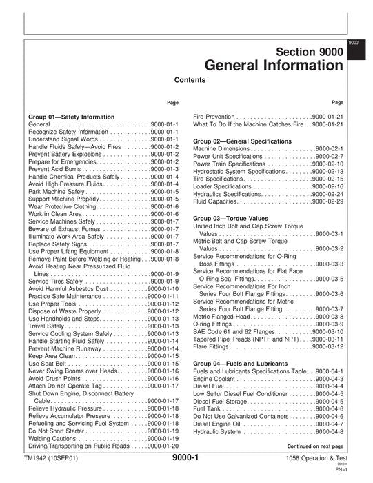 JOHN DEERE 1058 FORWARDER OPERATION TEST SERVICE REPAIR MANUAL