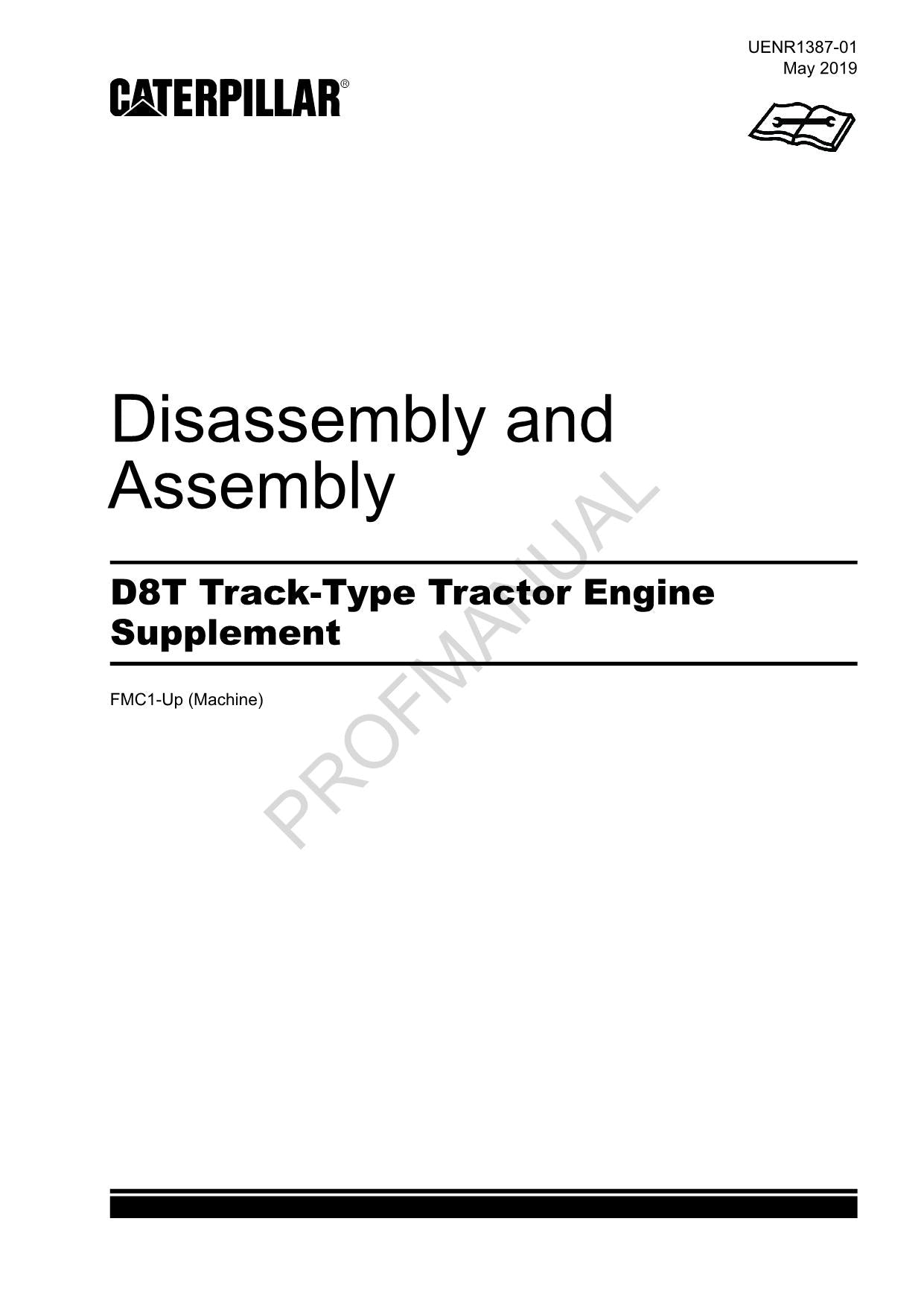 Manuel de démontage et d'assemblage du moteur du tracteur à chenilles Caterpillar D8T FMC1 Up