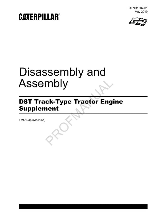 Caterpillar D8T Track Tractor Engine Suppl Manual Disassembly Assembly FMC1 Up