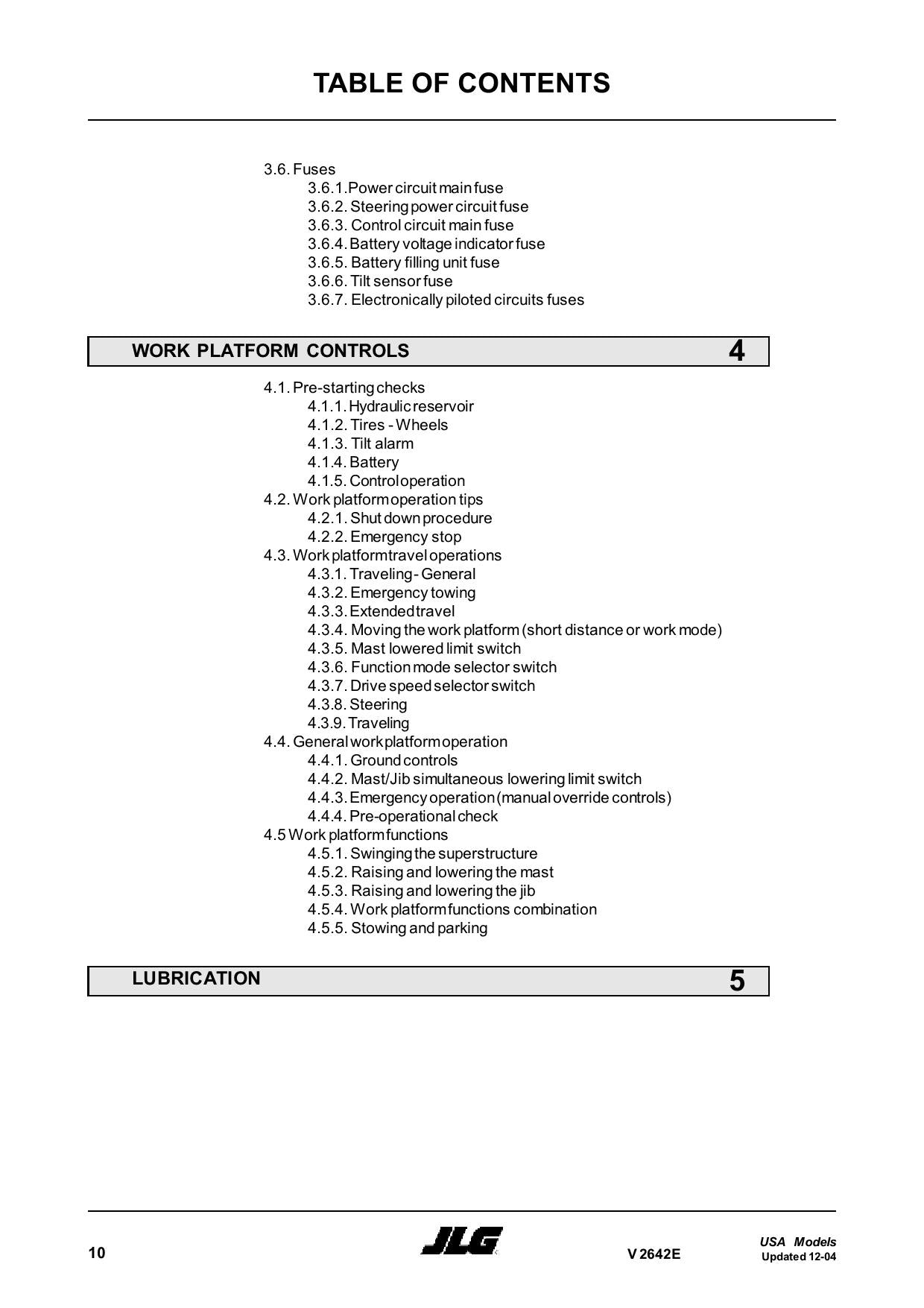 TOUCAN V2642E Vertical Lift Maintenance Operation Operators Manual