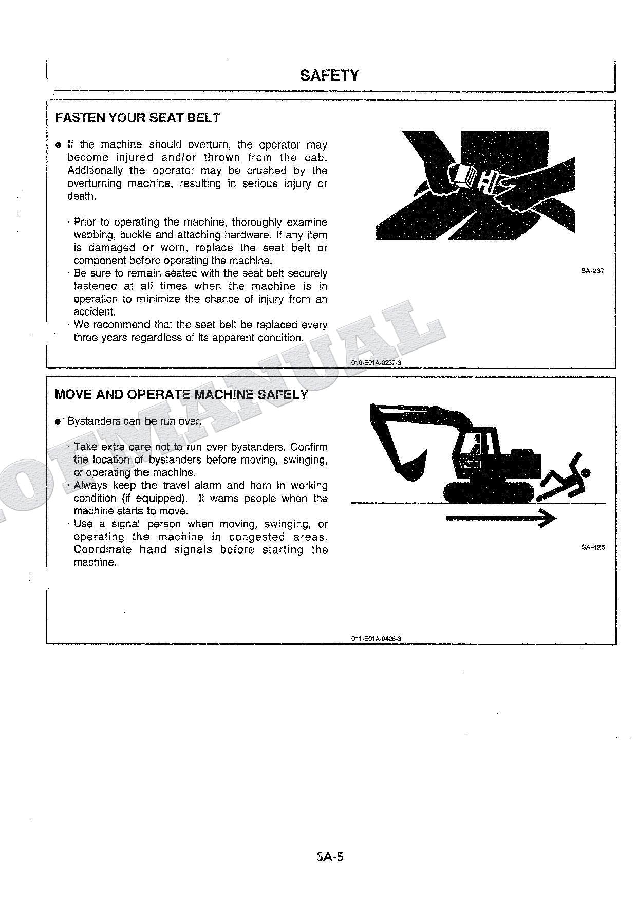 HITACHI Working Range Base Roll Angle Monitor EX-5 Excavator Service manual