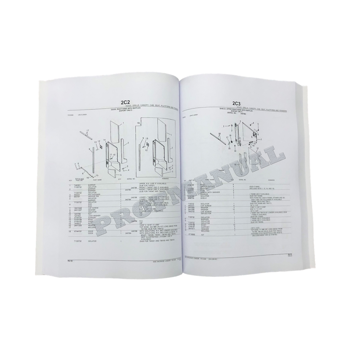 JOHN DEERE 500C BAGGERBAGGER-ERSATZTEILKATALOGHANDBUCH