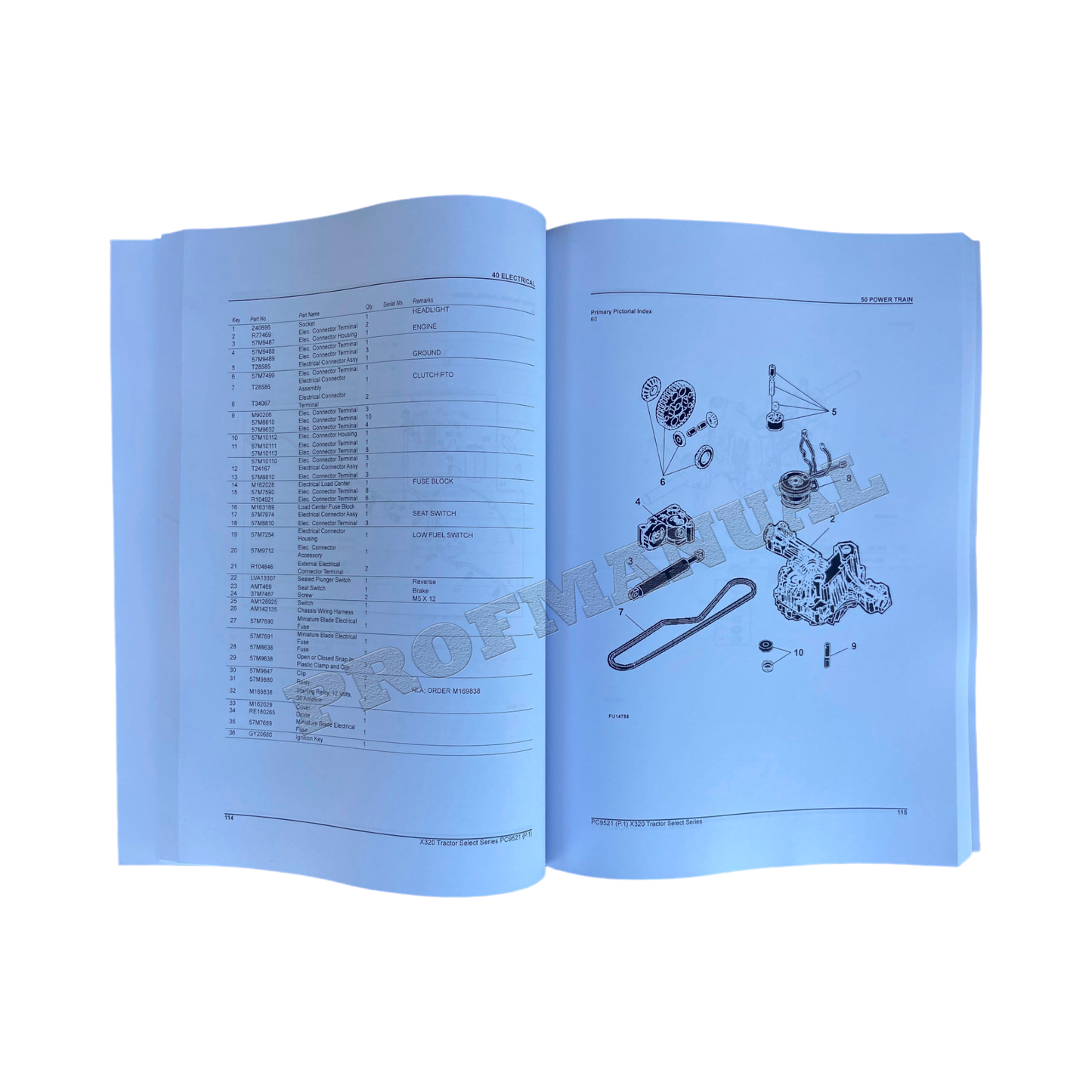 JOHN DEERE X320 TRAKTOR ERSATZTEILKATALOGHANDBUCH 