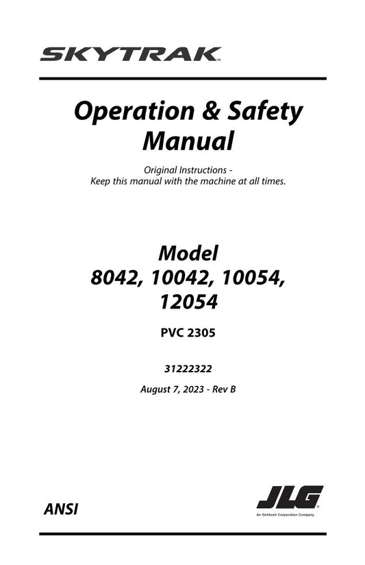 SKYTRAK 10042 10054 12054 8042 Telehandler Operators Manual 31222322