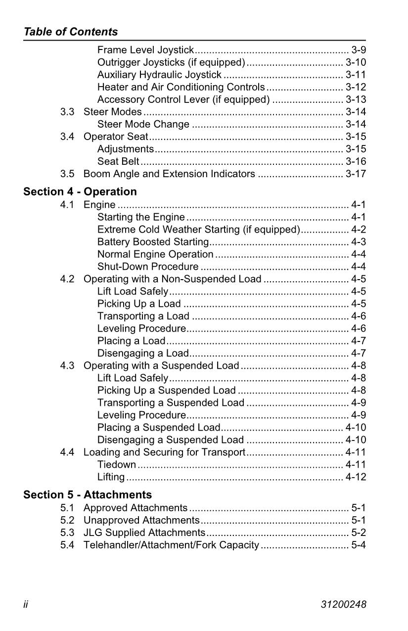 Caterpillar TL943 Telehandler Operation Maintenance Manual TBL00100 TBL01598