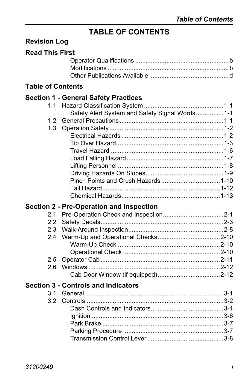 Caterpillar TL1055 TL1255 Telehandler Operation Maintenance Manual