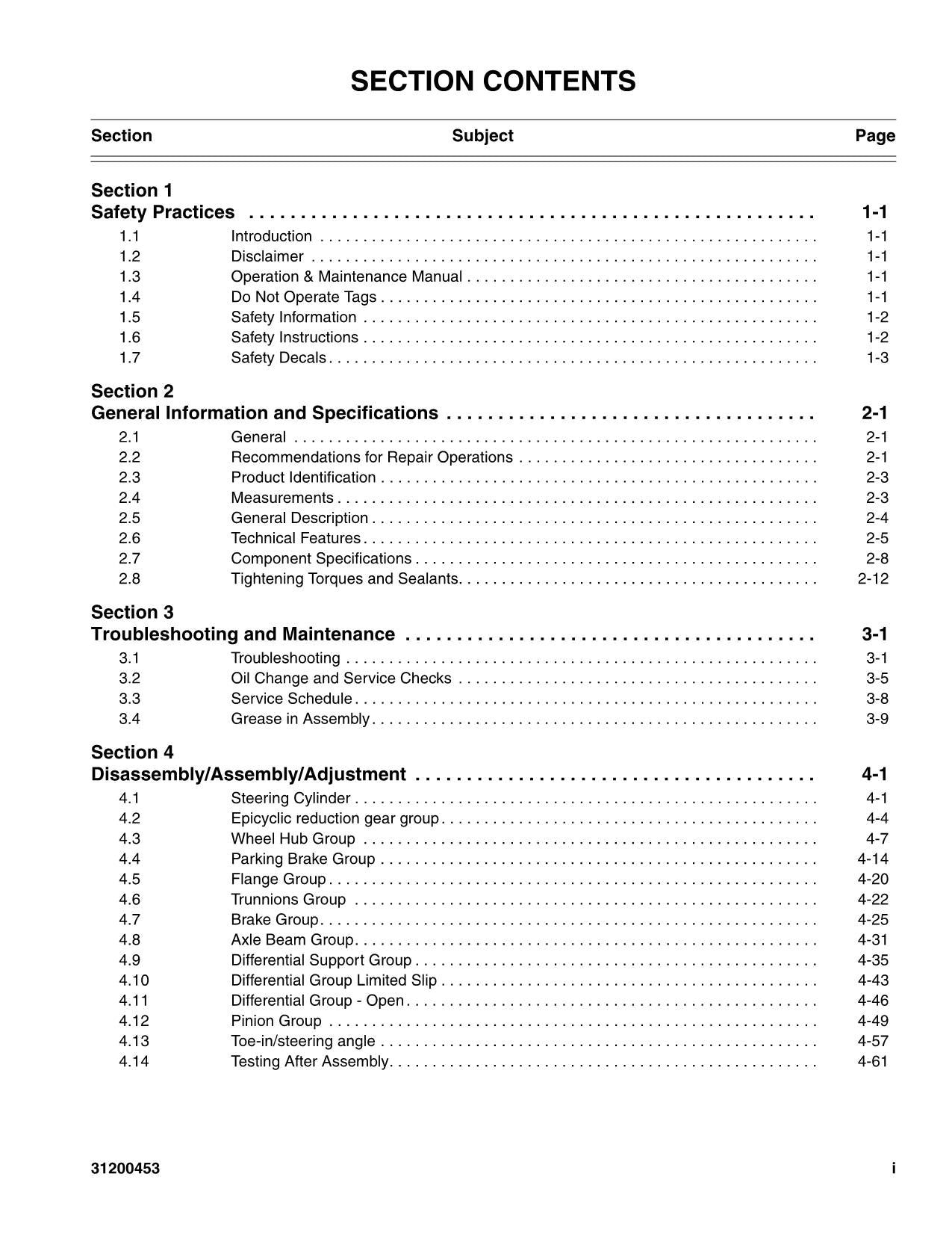 Caterpillar TH336 TH337 TH406 TH407 TH414 Telehandler Disass Assembly Manual