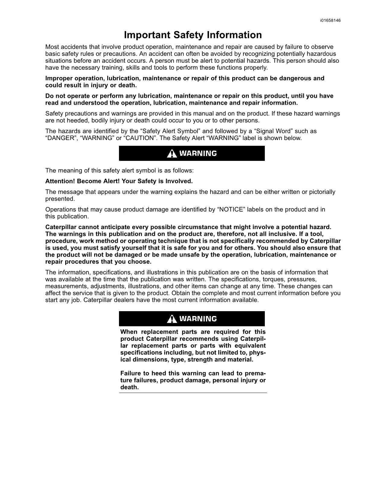 Caterpillar TH407 TH414 TH514 Telehandler Testing Adjusting Operation Manual