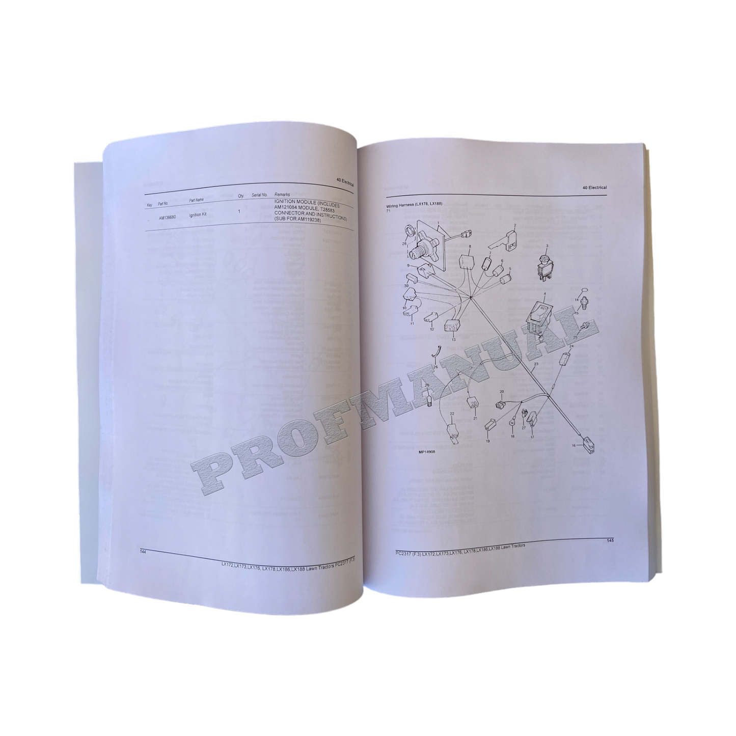 JOHN DEERE LX172 LX173 LX176 LX178 LX186 LX188 TRACTOR PARTS CATALOG MANUAL