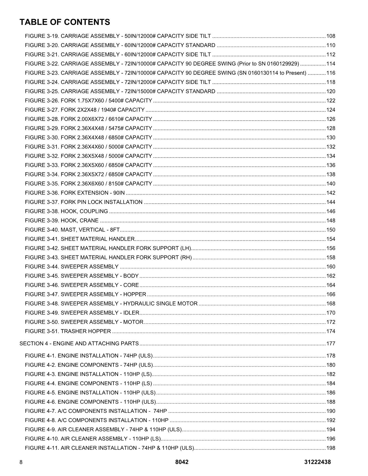 SKYTRAK 8042 Telehandler Parts Catalog Manual 31222438