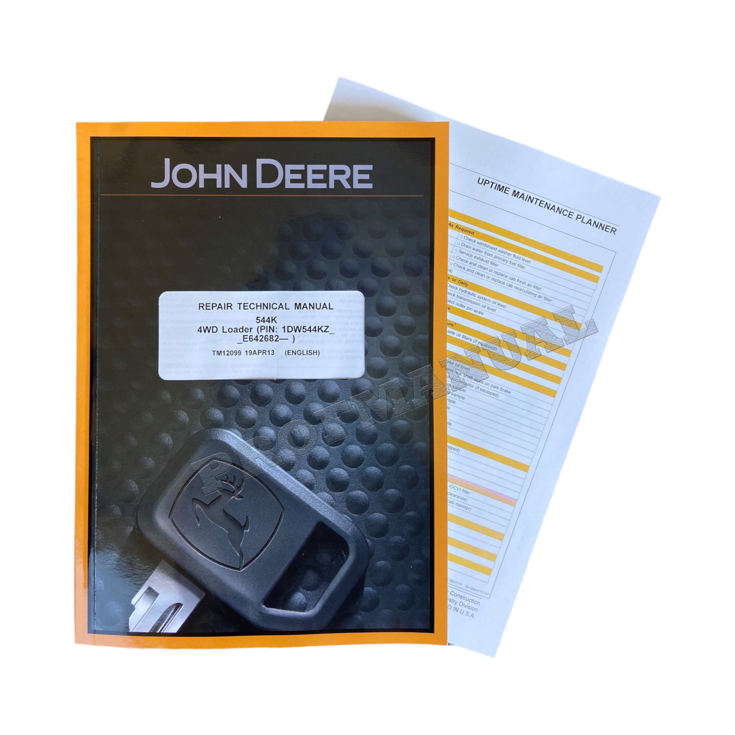 JOHN DEERE 544K LOADER REPAIR SERVICE TECHNICAL MANUAL TM12099 +BONUS!