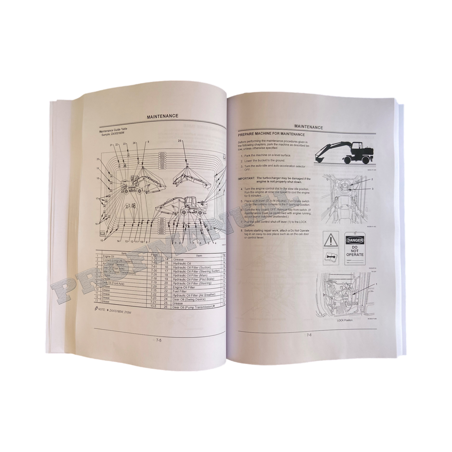 HITACHI ZAXIS ZX 130W 160W 180W 210W EXCAVATOR OPERATORS MANUAL #2