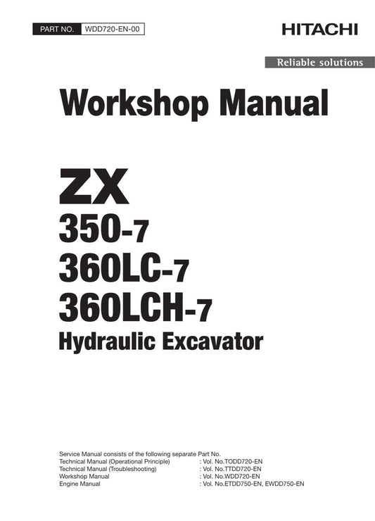 Hitachi ZX350-7 ZX360LC-7 ZX360LCH-7 Workshop Oceanian Excavator Service manual