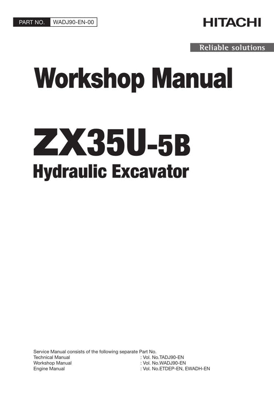 Hitachi ZX35U-5B Excavator Workshop Service Repair manual