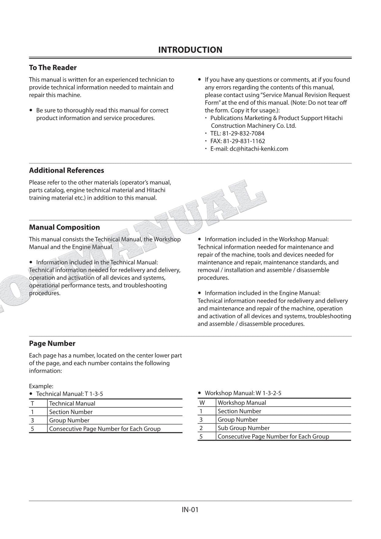 HITACHI ZX200-5G ZX200LC-5G Excavator Service Manual Troubleshooting