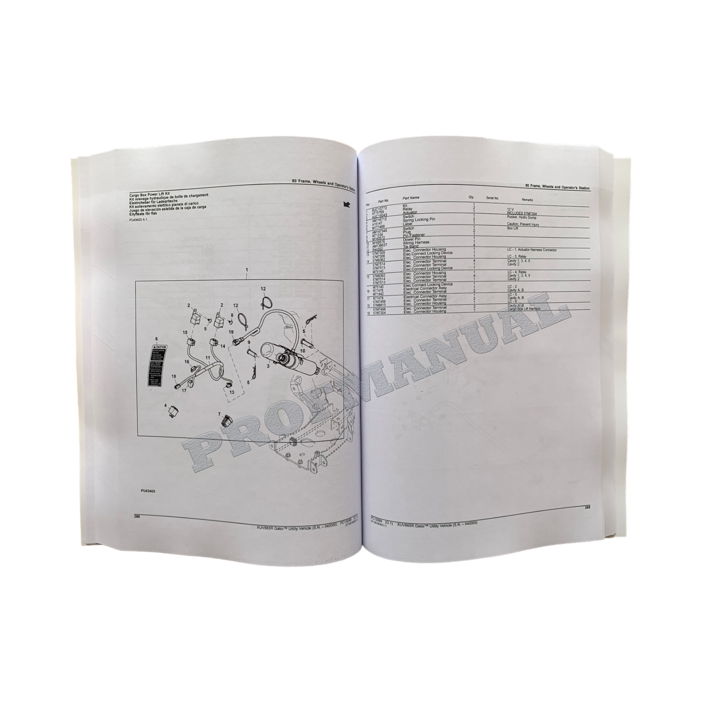 JOHN DEERE XUV865R GATOR NUTZFAHRZEUG-TEILEKATALOGHANDBUCH