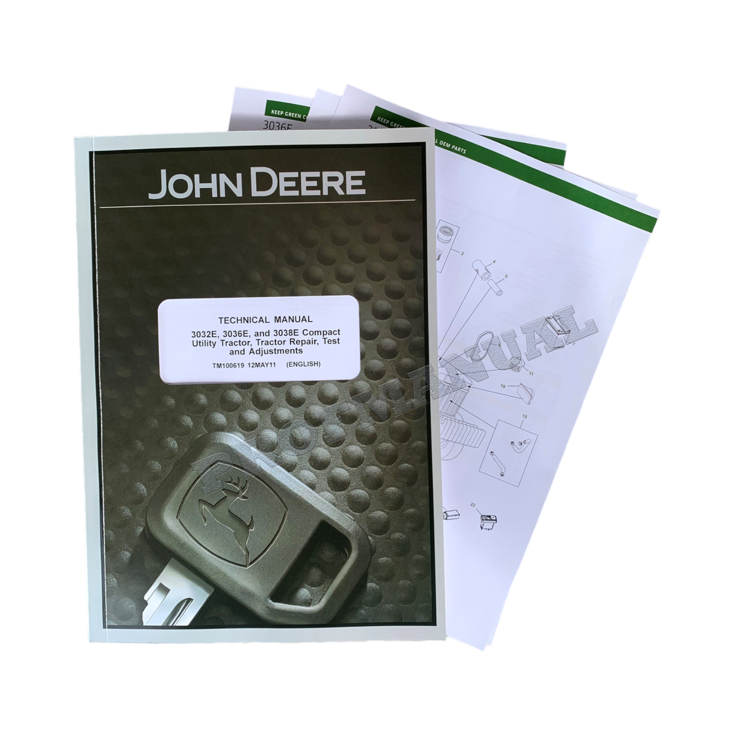 JOHN DEERE 3036E 3038E 3032E TRAKTOR TEST-, REPARATUR- UND SERVICEHANDBUCH + !BONUS! 