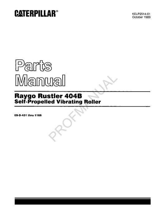 Caterpillar Cat 404B Self Propelled Vibrating Roller Parts Catalog Manual