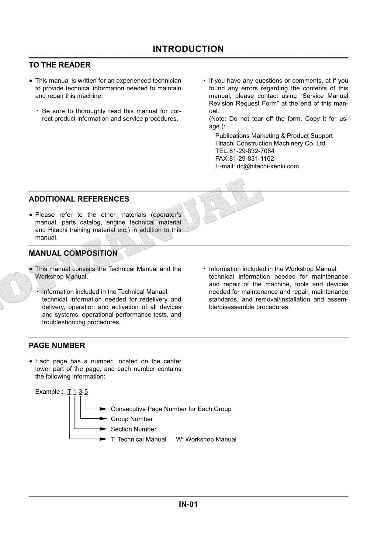 HITACHI ZX240LC-3G Excavator Land Mine Remover BM307-V24 Service Manual