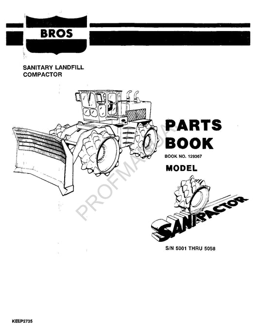 Caterpillar Cat Bros Sanitary Landfill Compactor Parts Catalog Manual