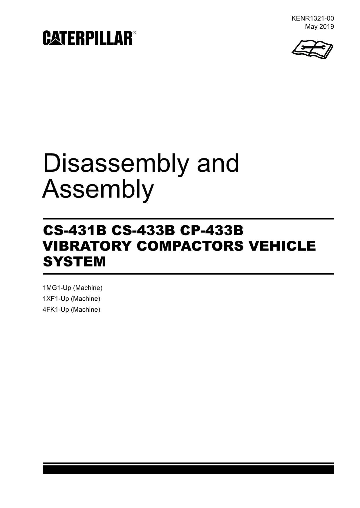 Caterpillar Cat CP-433B Compactor Disassembly Assembly Service Manual