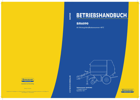 New Holland BR6090 Rundballenpresse Betriebsanleitung ser 4872-