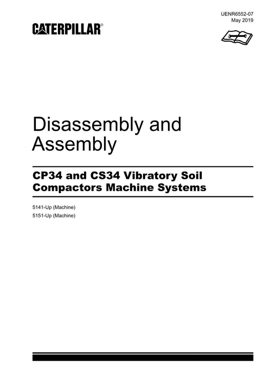 Caterpillar CP34 CS34 Soil Compactor Disassembly Assembly Service Manual