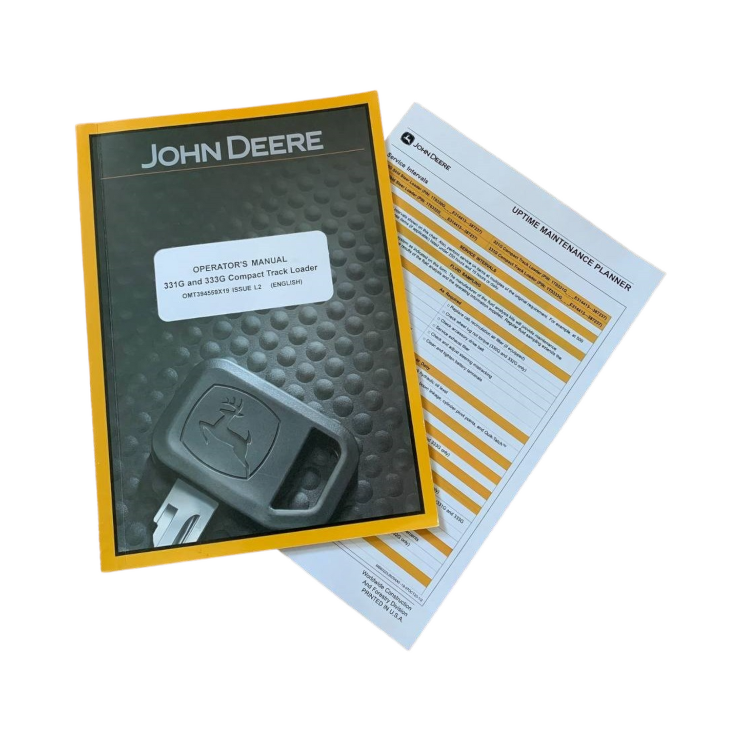 MANUEL D'UTILISATION DE LA CHARGEUSE COMPACTE JOHN DEERE 331G 333G + !BONUS!